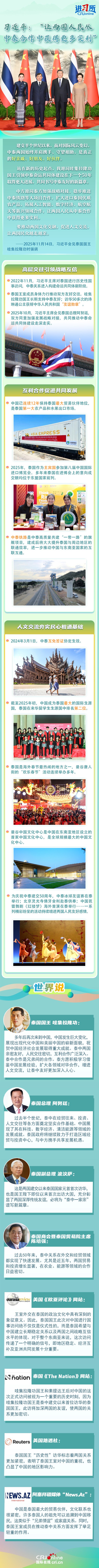 红领金服 【讲习所·中国与世界】习近平：“让两国人民从中泰合作中获得更多实利”